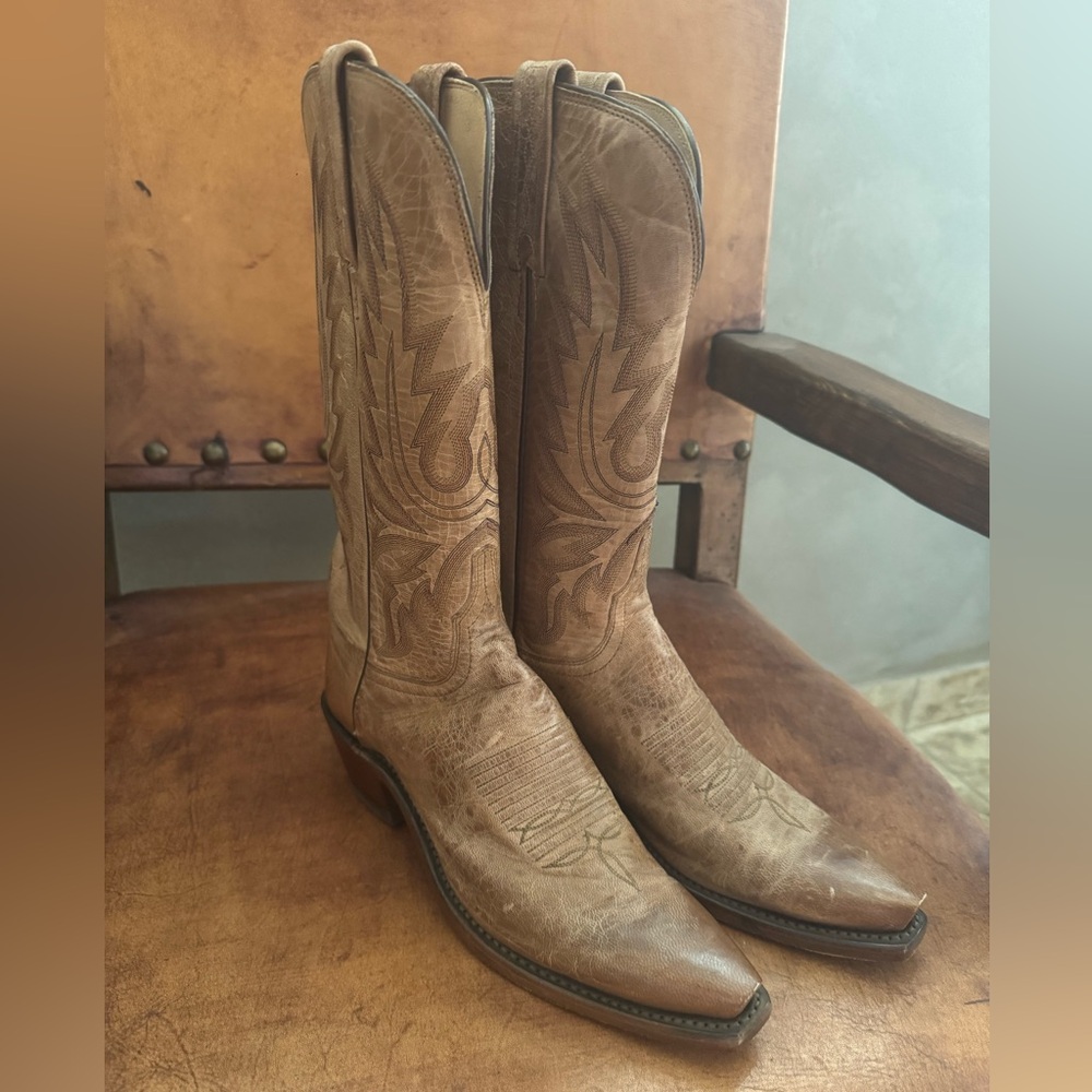 New Lucchese Savannah Tan Leather Boots - Picture 2 of 6